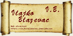 Vlajko Blaževac vizit kartica